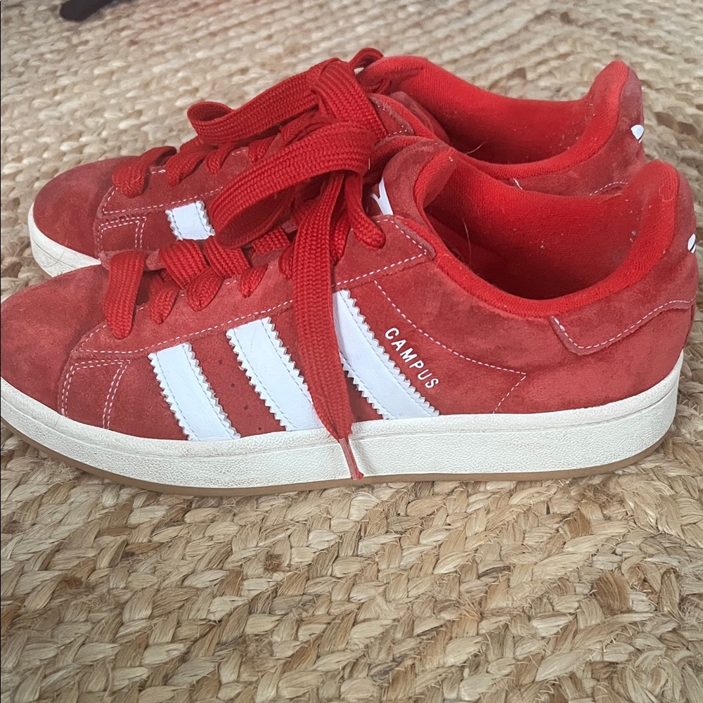 Adidas Campus Red and White Sneakers